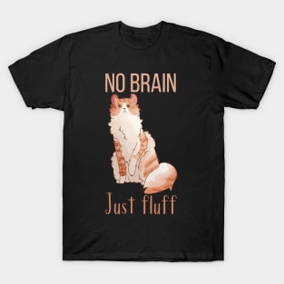 No Brain, Just Fluff - Red American Curl T-Shirt